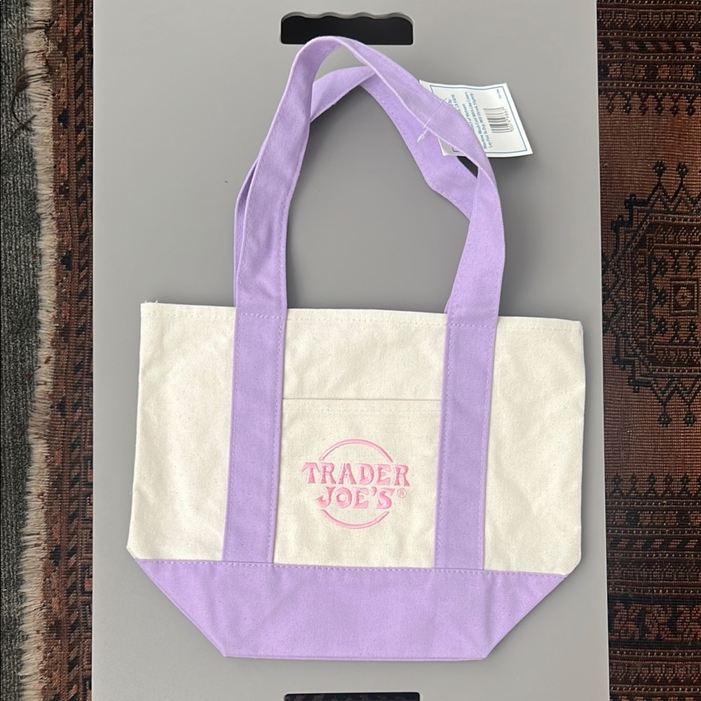Purple and Cream Tote Bag
